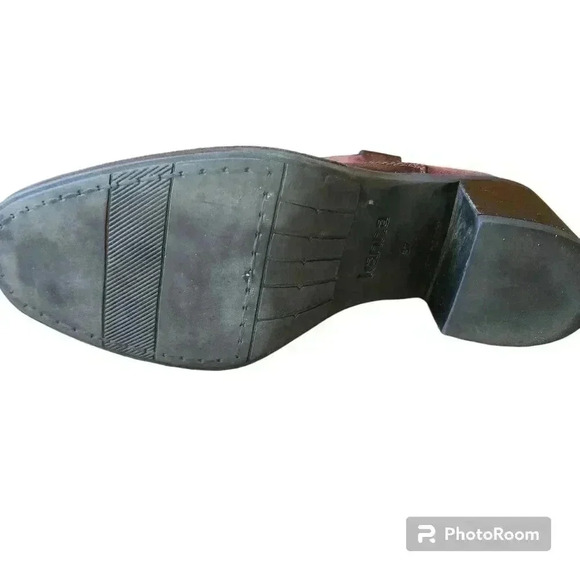 Kanna Boots Leather and Suede Red Ankle Boots Western Goth Size 37 3 Inch Heel - Picture 8 of 8